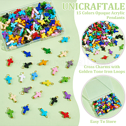 150шт 15 цвета непрозрачные акриловые подвески PALLOY-UN00013