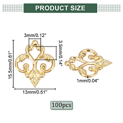 100 шт. филигранные соединительные звенья из нержавеющей стали 201 STAS-DC0011-55