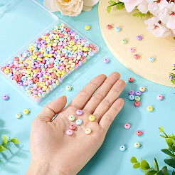 350 шт. 7-цветные непрозрачные акриловые бусины с УФ-покрытием MACR-TA0002-31