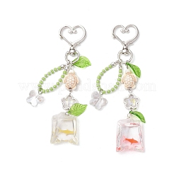 Сумка из смоляной золотой рыбки и подвеска в виде черепахи из синтетической бирюзы&nbsp;HJEW-JM03054