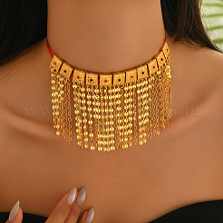 Винтажная латунная геометрическая подвеска с кисточкой JI8028