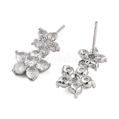 Серьги-гвоздики из латуни с цветочным покрытием&nbsp;EJEW-N055-44P-RS