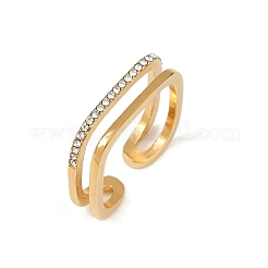 Кольца-манжеты из нержавеющей стали 304 с микропаве из кубического циркония&nbsp;RJEW-P153-02G