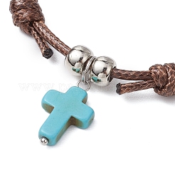 Браслеты с подвесками из окрашенной синтетической бирюзы для женщин BJEW-TA00567