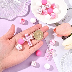 22шт силиконовые фокусные бусины&nbsp;SIL-YW0002-51A