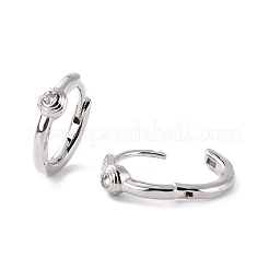 Маленькая серьга-кольцо для нее из прозрачного кубического циркония с розой EJEW-C002-08P-RS