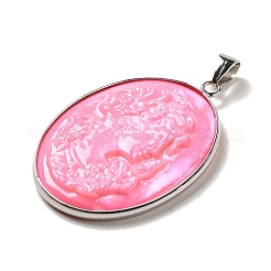 Окрашенные натуральные белые подвески в форме камеи для женщин KK-F868-01P-02