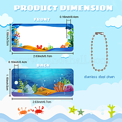 Прямоугольные украшения на тему морской жизни из ПВХ&nbsp;HJEW-WR0001-13