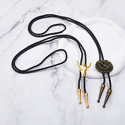 2 шт. 2 регулируемых винтажных галстука-боло из искусственной кожи NJEW-HY0001-01