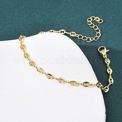 Браслеты из латунной цепочки для женщин&nbsp;BJEW-C140-23G