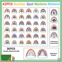 42 шт. самоклеящиеся бумажные декоративные наклейки с цифрами DIY-WH0646-001