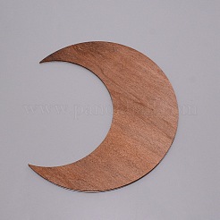 Деревянные полые украшения в виде полумесяца&nbsp;DIY-WH0265-15