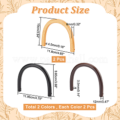 6 шт. 3 деревянных ручки для сумок в форме буквы U FIND-PH0010-41