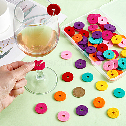 70 шт. 7-х цветные фетровые подвески для бокалов вина&nbsp;AJEW-PH0006-40A