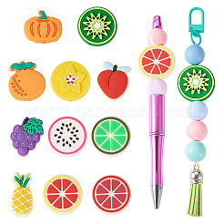 11 шт. 11 вида бусин из ПВХ в виде фруктов&nbsp;KY-TA0001-48