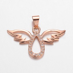Ангел латуни микро проложить кубического циркония подвески ZIRC-F011-28-FF
