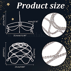 2 шт. 2 стиля сетчатые повязки на голову из сплава со стразами OHAR-NB0001-30
