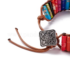 Браслет из бусин из синтетического регалита/императорской яшмы/колонны морских отложений BJEW-F420-01