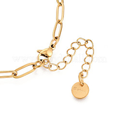 Ионное покрытие (ip) 304 нержавеющая сталь скрепка цепочка ожерелье&nbsp;NJEW-D045-14G-03