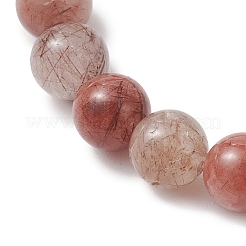 Натуральные многоцветные эластичные браслеты из бусин рутилового кварца для женщин.&nbsp;BJEW-JB13465