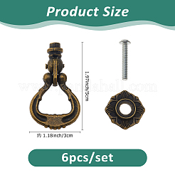 6 шт. ручки для ящиков из цинкового сплава AJEW-FH0006-27