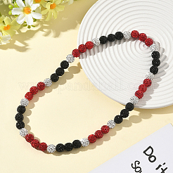 1 шт. ожерелье из круглых бусин из полимерной глины со стразами&nbsp;NJEW-SP0001-14B