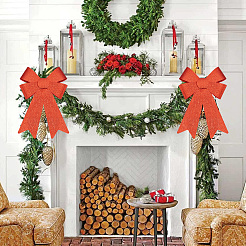 Рождественский ПВХ блестящий бант&nbsp;AJEW-SP0003-72C-01