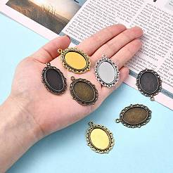 Цинкового сплава сеттинги кабошон овал подвесные PALLOY-X0012-RS