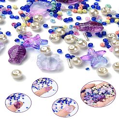 Тема океана: раскрашенные стеклянные бусины своими руками&nbsp;DIY-YW0008-82B