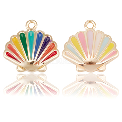 16шт 2 цвета латунные эмалевые подвески KK-BBC0018-35