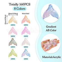 160шт 8 цвета прозрачные акриловые подвески&nbsp;FIND-TA0004-91