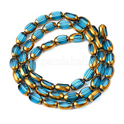 Стеклянные бусины с гальваническим покрытием &nbsp;EGLA-N008-015F