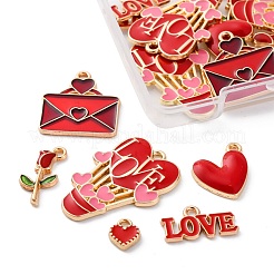 24 шт. 6 стиля подвески из сплава и эмали на тему Дня святого Валентина ENAM-FP0002-12