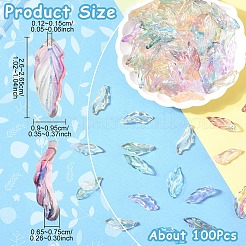 100 шт. подвески из прозрачного стекла&nbsp;GLAA-YW0004-81A