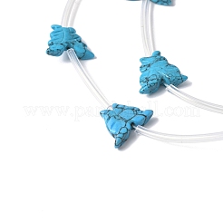 Окрашенные синтетические бирюзовые бусы нити G-B136-A04