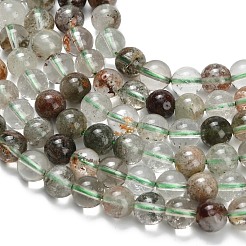 Натуральный зеленый lodolite кварц бисер пряди&nbsp;G-L642-B06-6mm