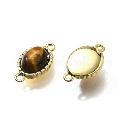Латунные подвески-подвески с овальными звеньями из натурального тигрового глаза&nbsp;KK-K398-24G