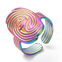 Ионное покрытие(ip) 304 нержавеющая сталь vortex открытое манжетное кольцо для женщин&nbsp;RJEW-M149-17RC