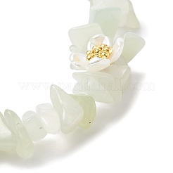 Новые эластичные браслеты из натурального нефрита для женщин BJEW-JB12315-02