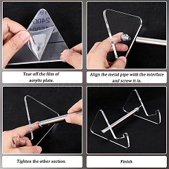 2 шт. 1-х уровневая акриловая подставка для клавиатуры с платиновыми железными опорами ODIS-CP0001-12B