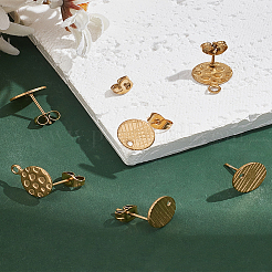 6 шт. 3 стиля ионного покрытия (IP) 304 нержавеющая сталь серьги-гвоздики фурнитура&nbsp;STAS-LP0001-49