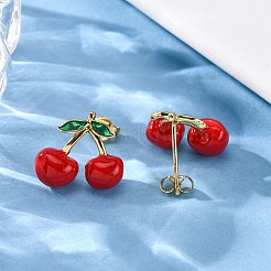 Серьги-гвоздики из латуни EJEW-D322-06G-03