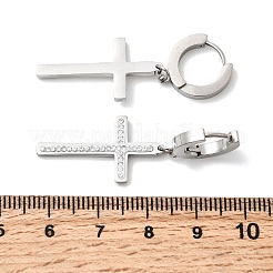 Серьги-кольца из полимерной глины с крестом 304 из нержавеющей стали EJEW-G453-11P-02