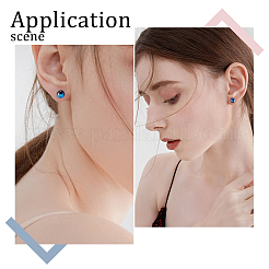 10 шт. 925 круглые плоские серьги-гвоздики из стерлингового серебра DIY-BBC0001-80