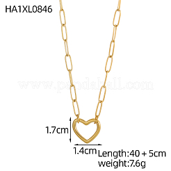 Ожерелья с подвеской в виде полого сердца из нержавеющей стали 304&nbsp;STAS-OY009-41G