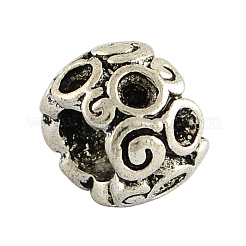 Тибетском стиле сеттинги сплава Rondelle шарик горный хрусталь TIBEB-7079-AS-RS