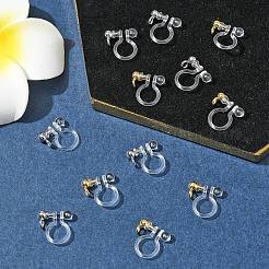 12 шт. 2-х цветная фурнитура для сережек-клипс из нержавеющей стали 304 и пластика KY-FS0001-28