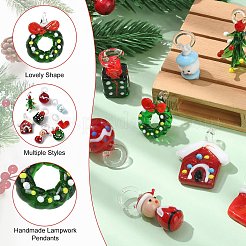 8 шт. 8 стиля рождественских тем подвески ручной работы в стиле лэмпворк&nbsp;LAMP-CJ0002-68