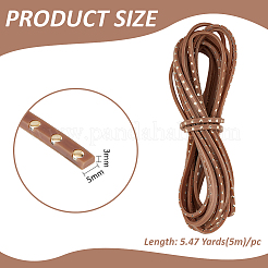 Плоский кожаный шнур для сапожника с металлической заклепкой AJEW-WH0561-08A