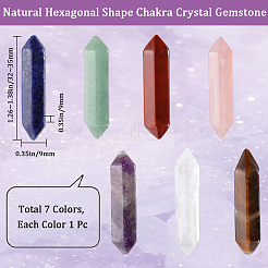7 чакра ограненные натуральные смешанные камни с двойными концами лечебные камни&nbsp;G-BBC0001-48